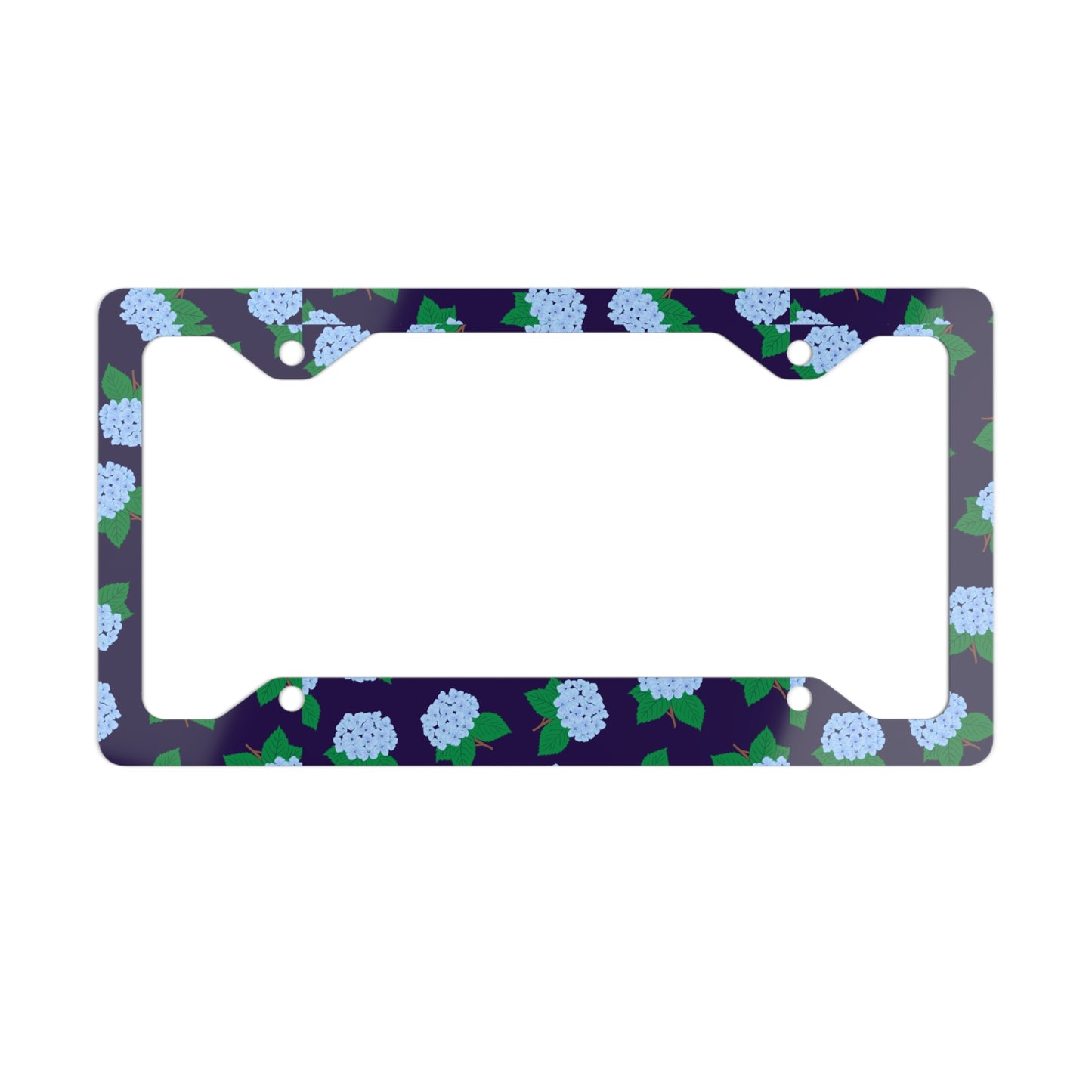 Hydrangea Metal License Plate Frame