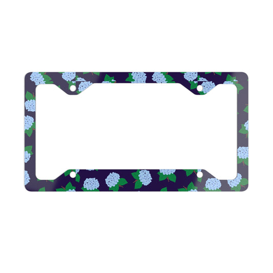 Hydrangea Metal License Plate Frame