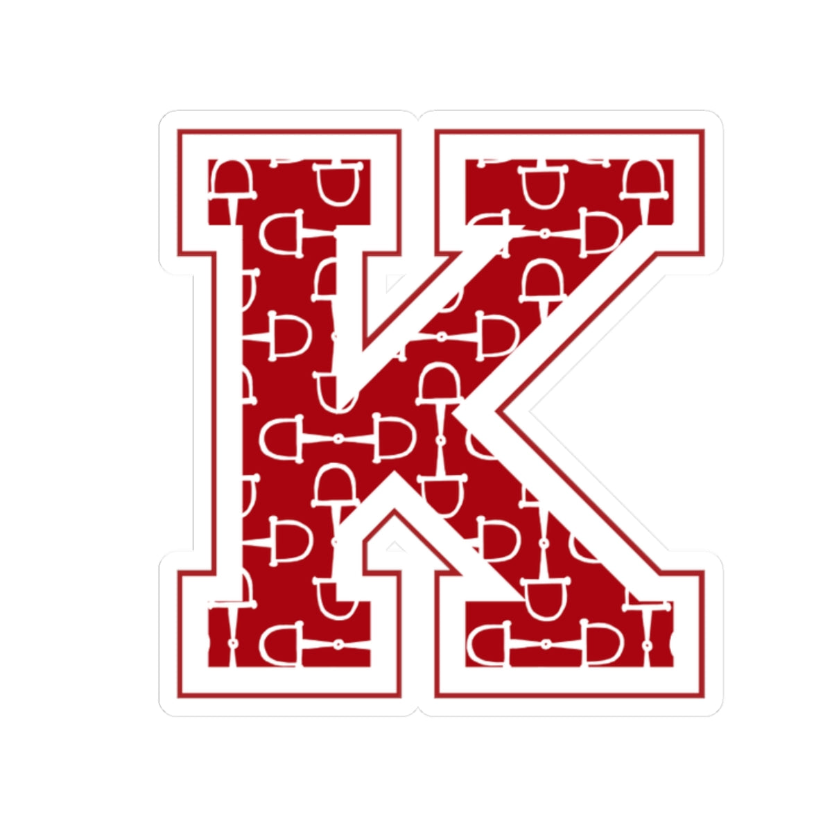 Equestrian Letter K Kiss Cut Sticker