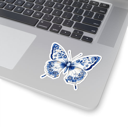 Elegant Blue Butterfly Kiss-Cut Stickers