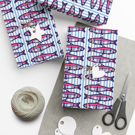 Plaid Sardines Gift Wrap