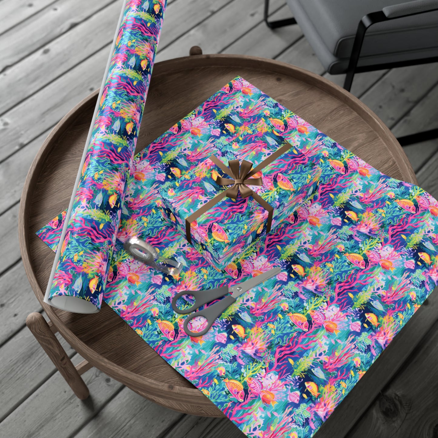 Watercolor Fish Pattern Gift Wrap