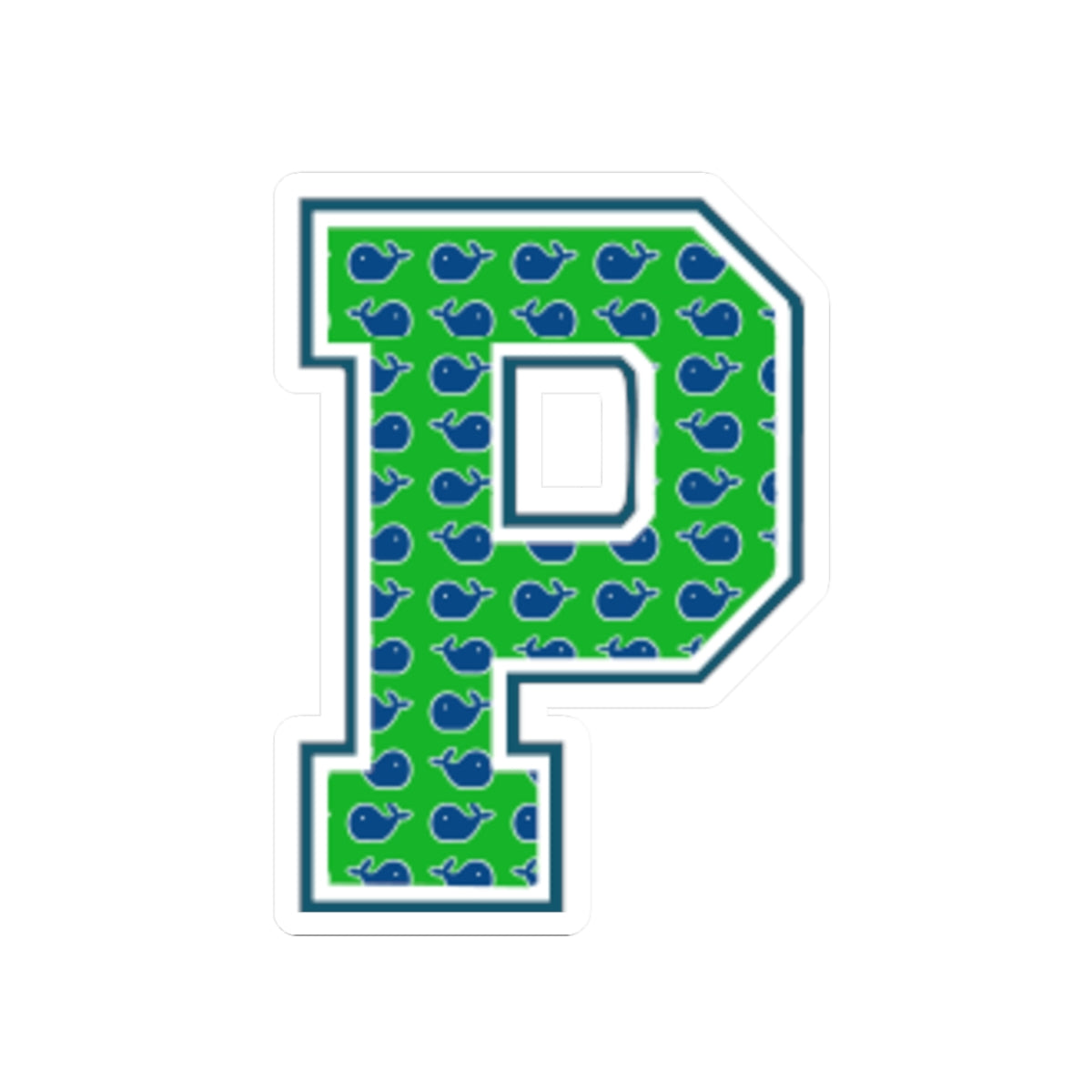 Preppy Letter P Kiss Cut Sticker