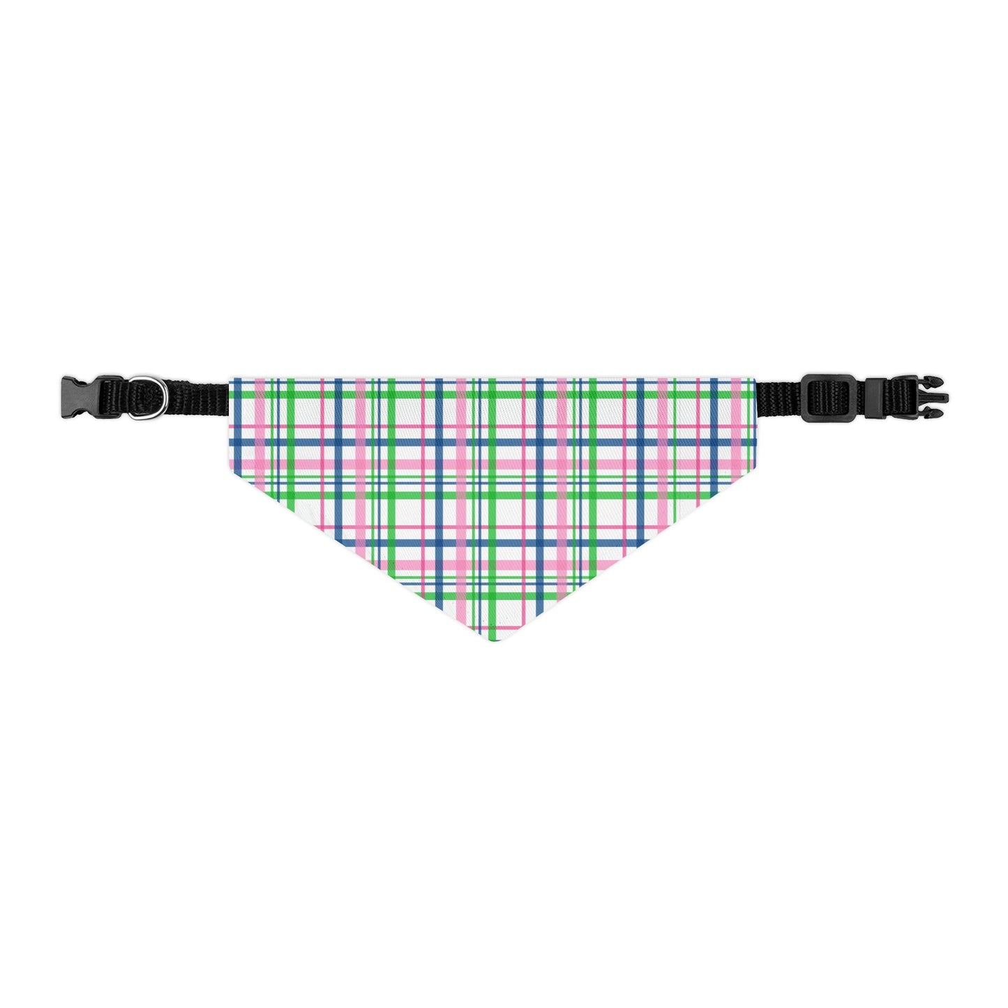 Pink Plaid Pet Bandana Collar