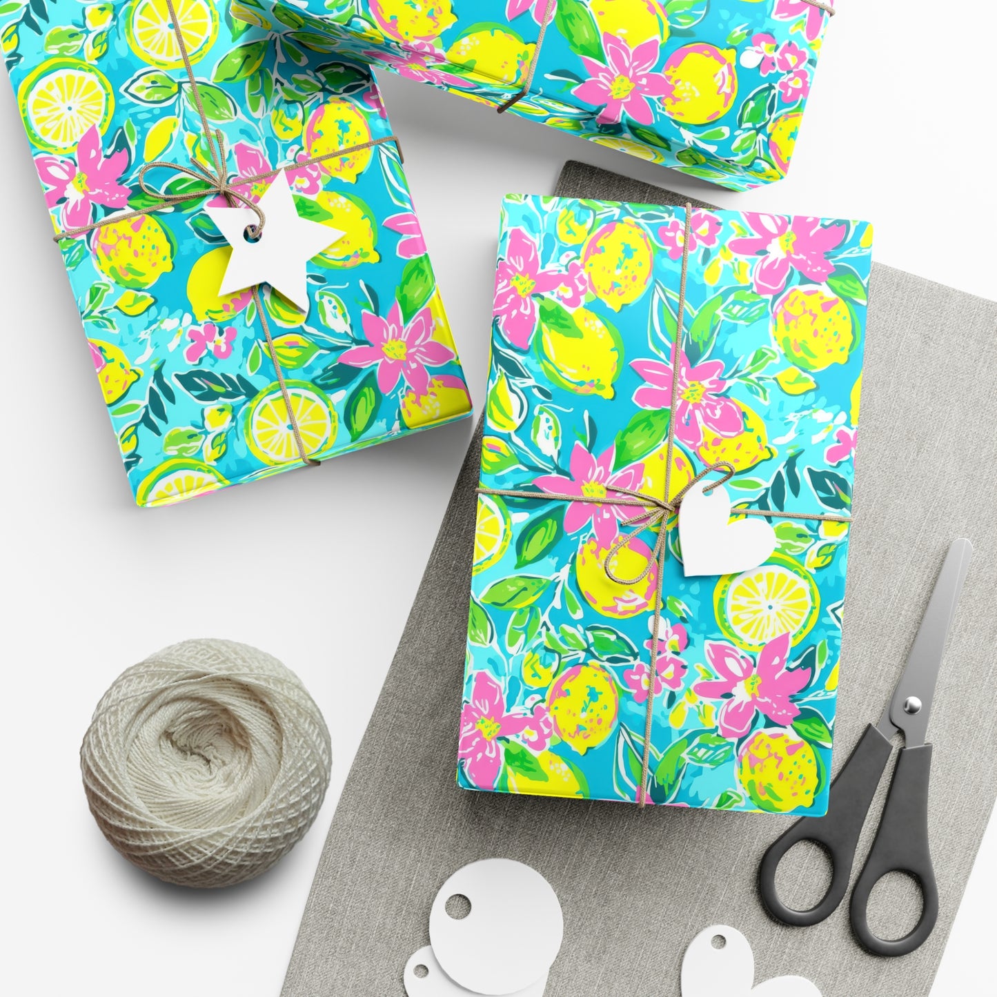 Lemon Floral Gift Wrap
