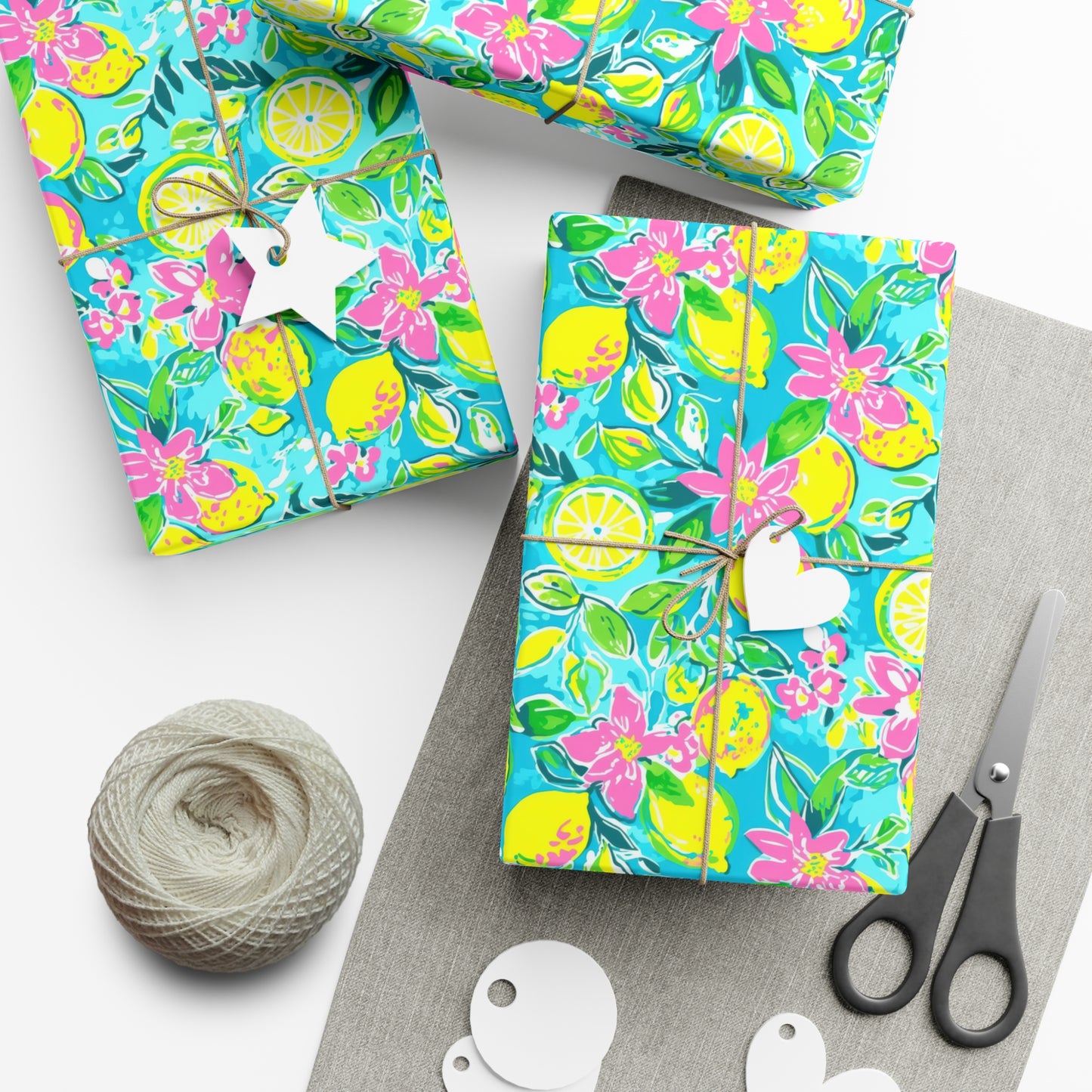 Lemon Floral Gift Wrap