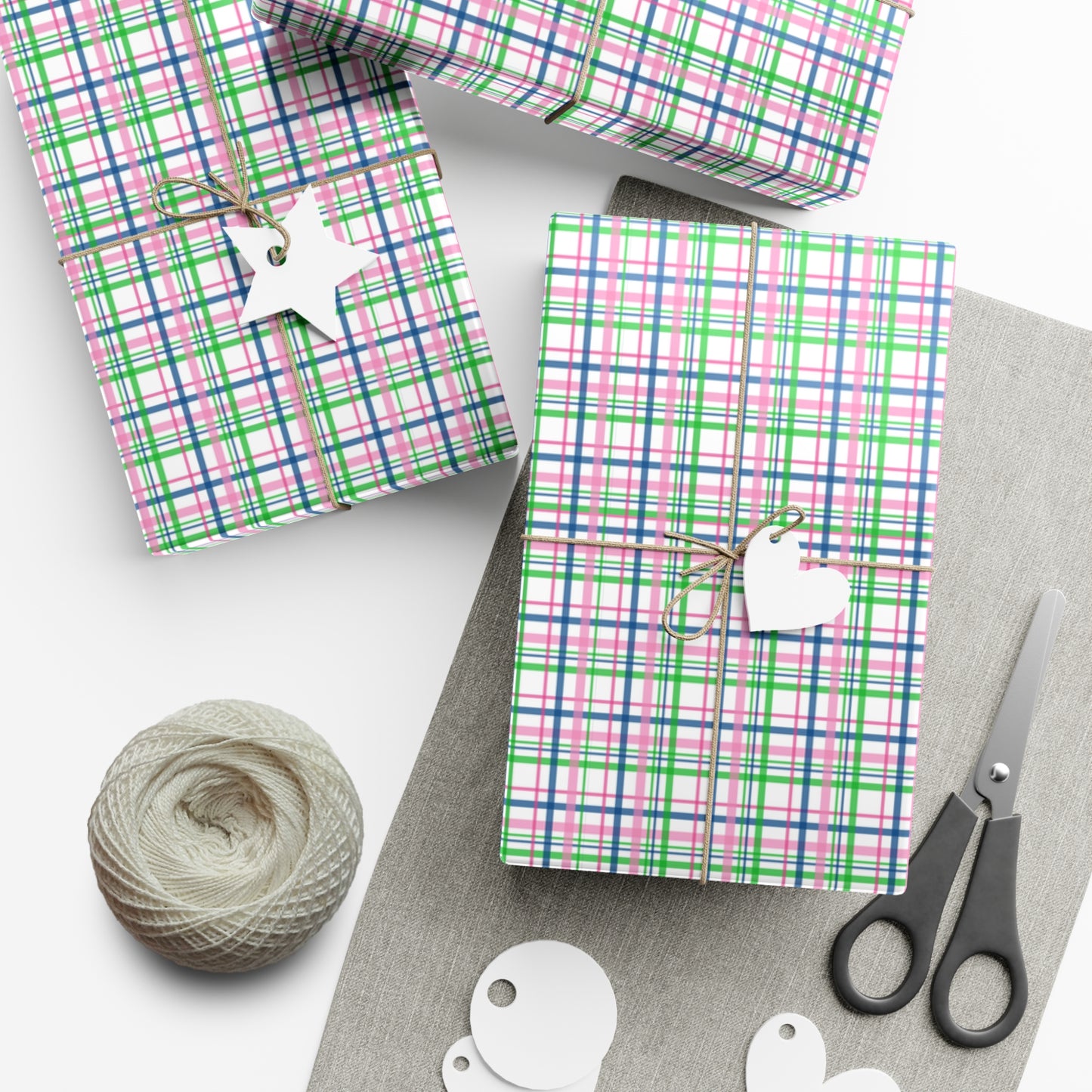 Pink Plaid Pattern Gift Wrap