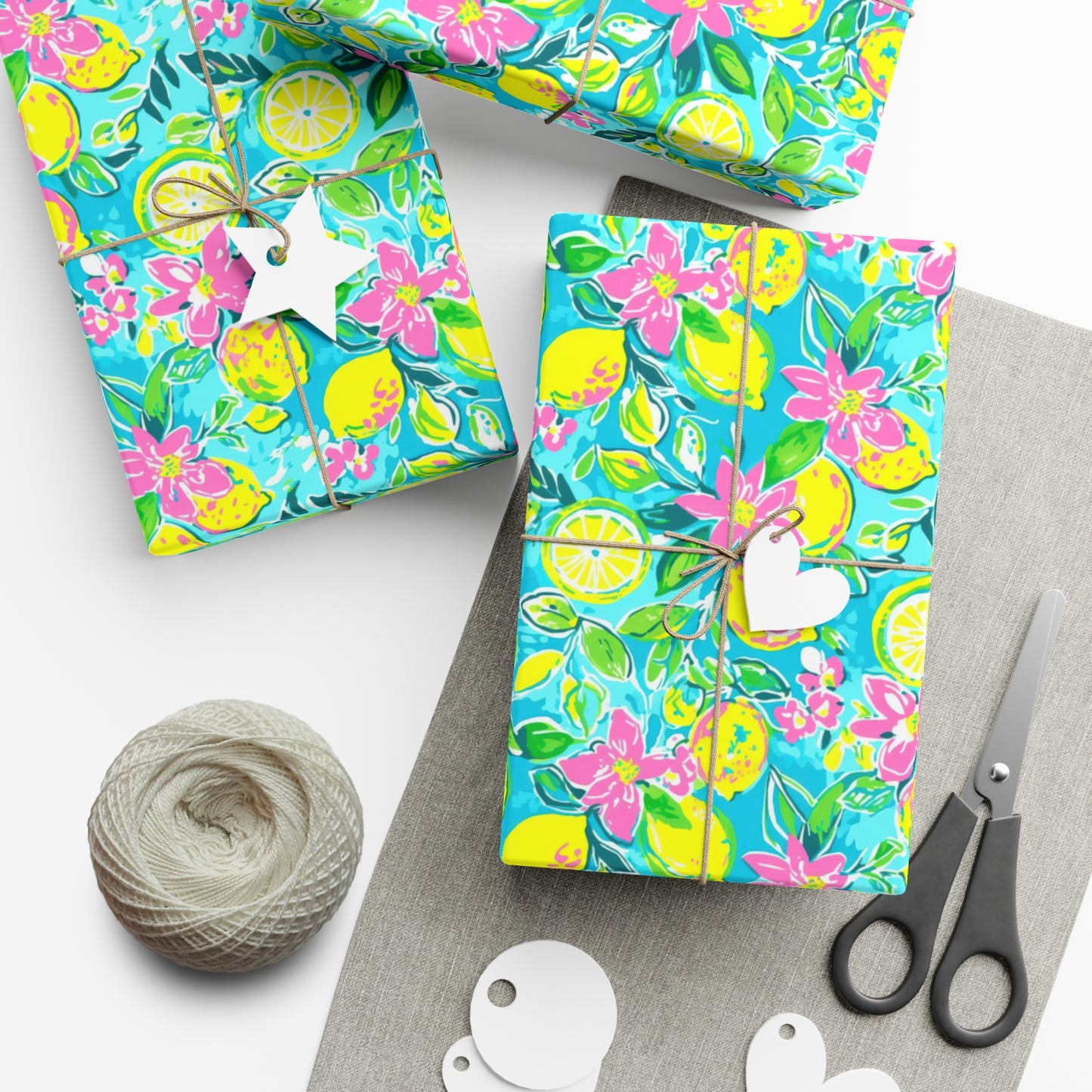 Lemon Floral Gift Wrap