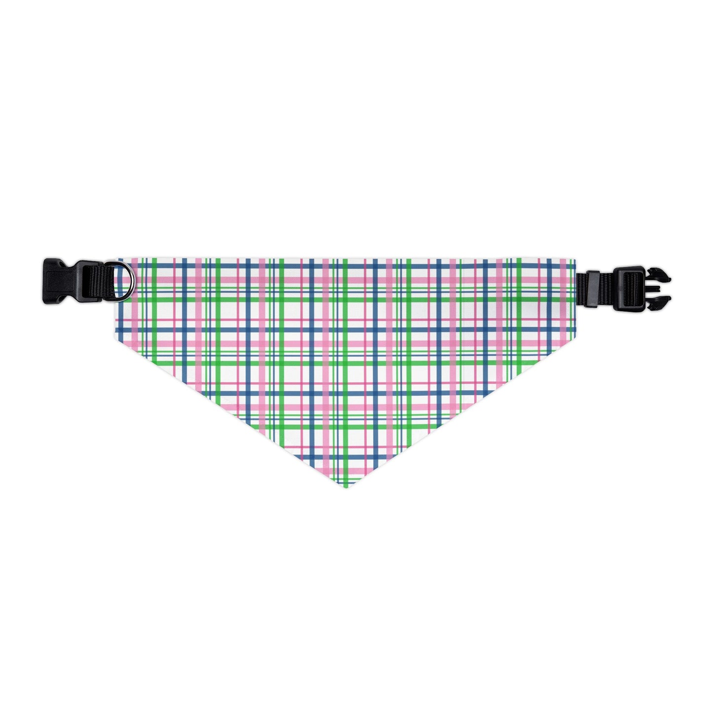 Pink Plaid Pet Bandana Collar