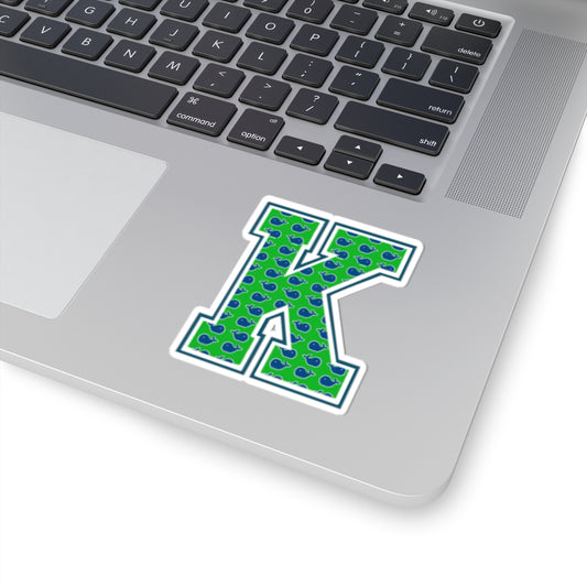 Preppy Letter K Kiss Cut Sticker