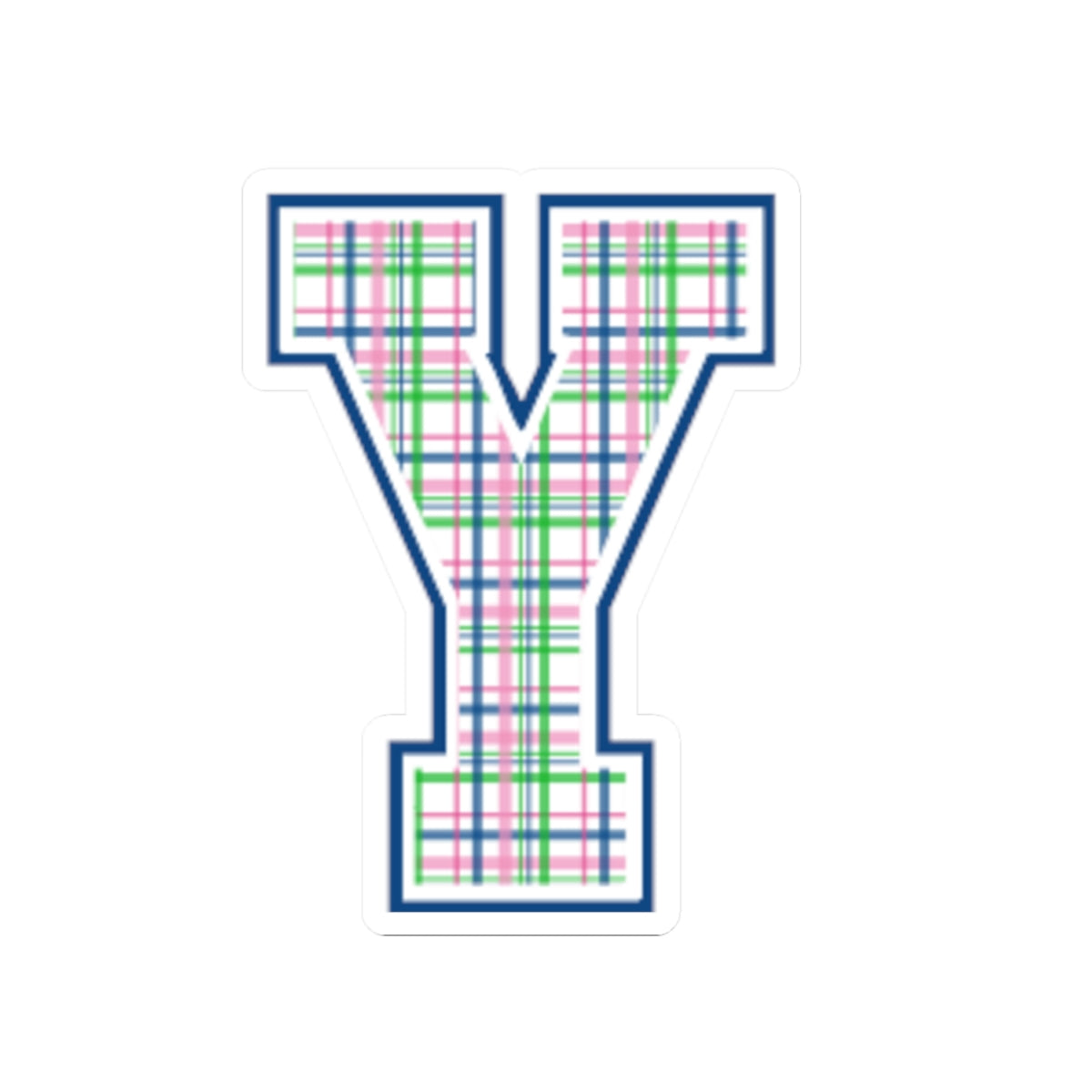 Preppy Letter Y Kiss Cut Sticker