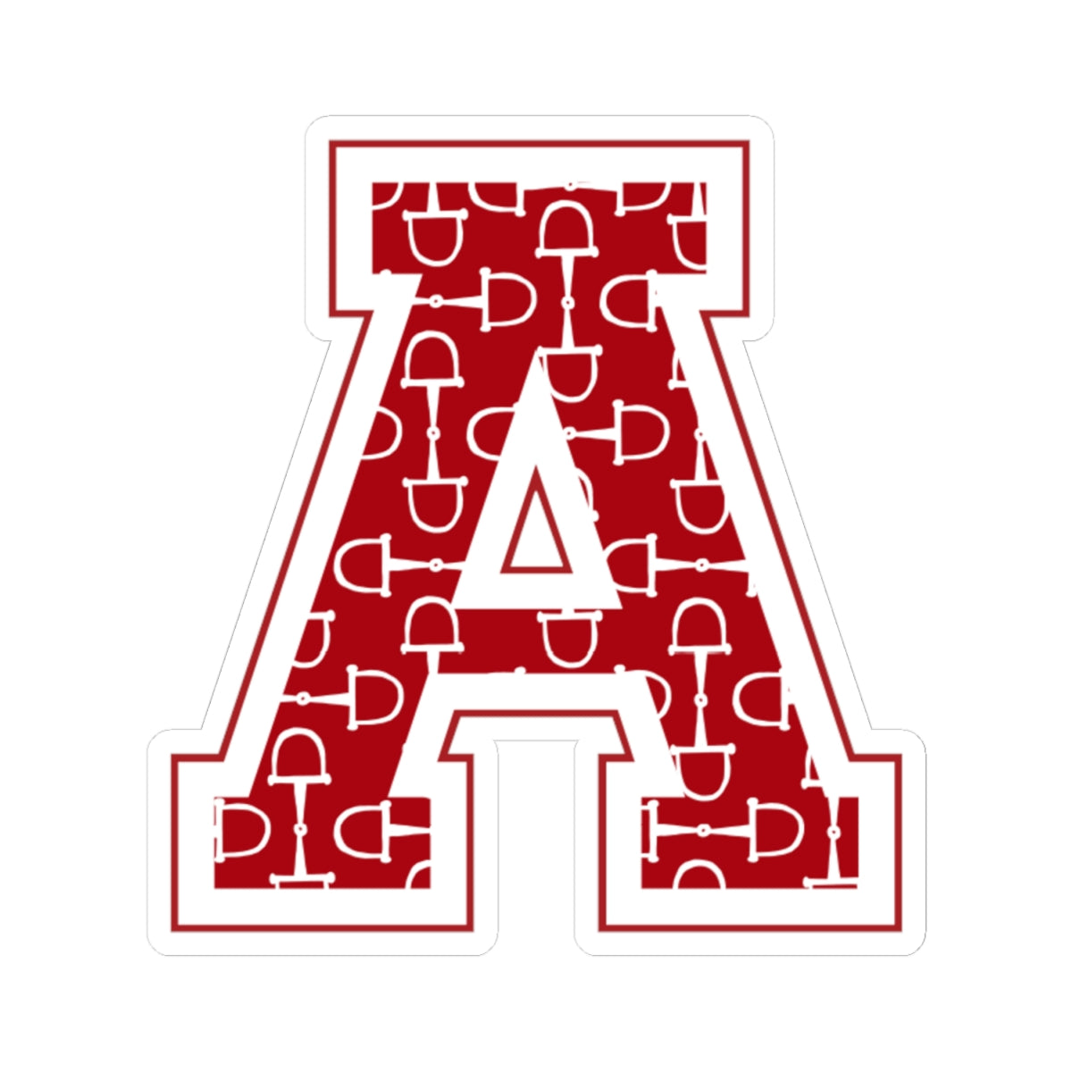 Equestrian Letter A Kiss Cut Sticker