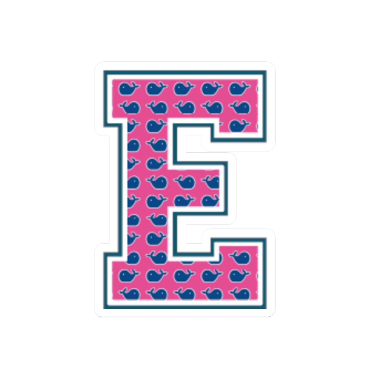 Preppy Letter E Kiss Cut Sticker