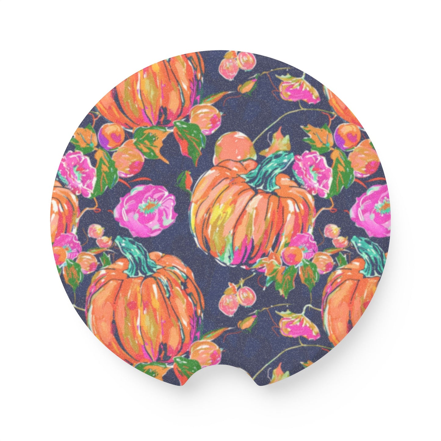 Fall Pumpkins Soapstone Car Coaster