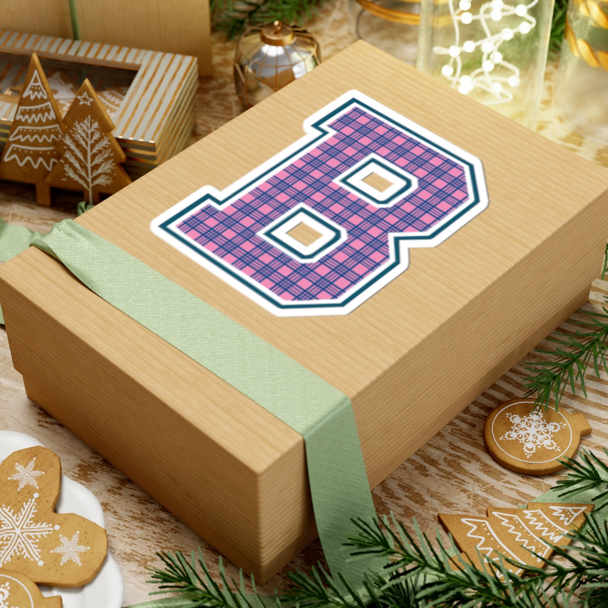 Preppy Letter B Kiss Cut Sticker