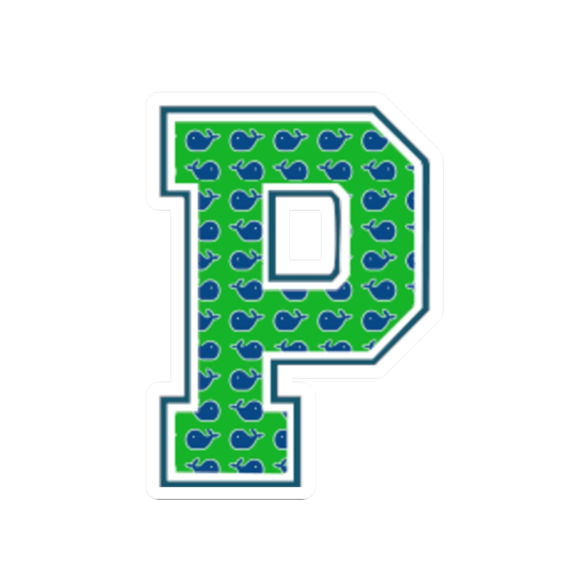Preppy Letter P Kiss Cut Sticker