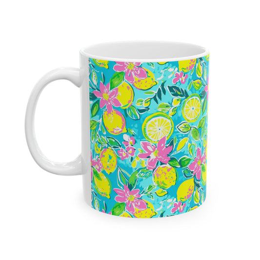 Lemon Floral Ceramic Mug