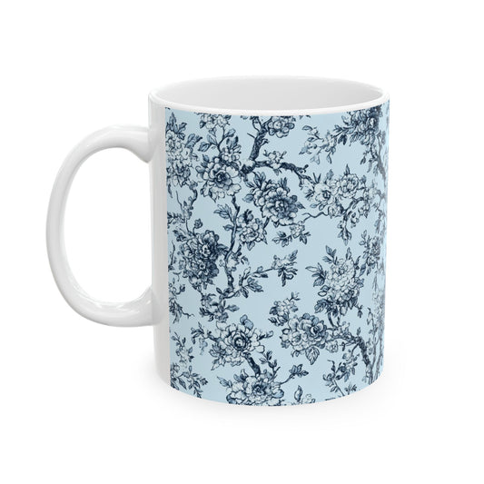Blue Toile Ceramic Mug