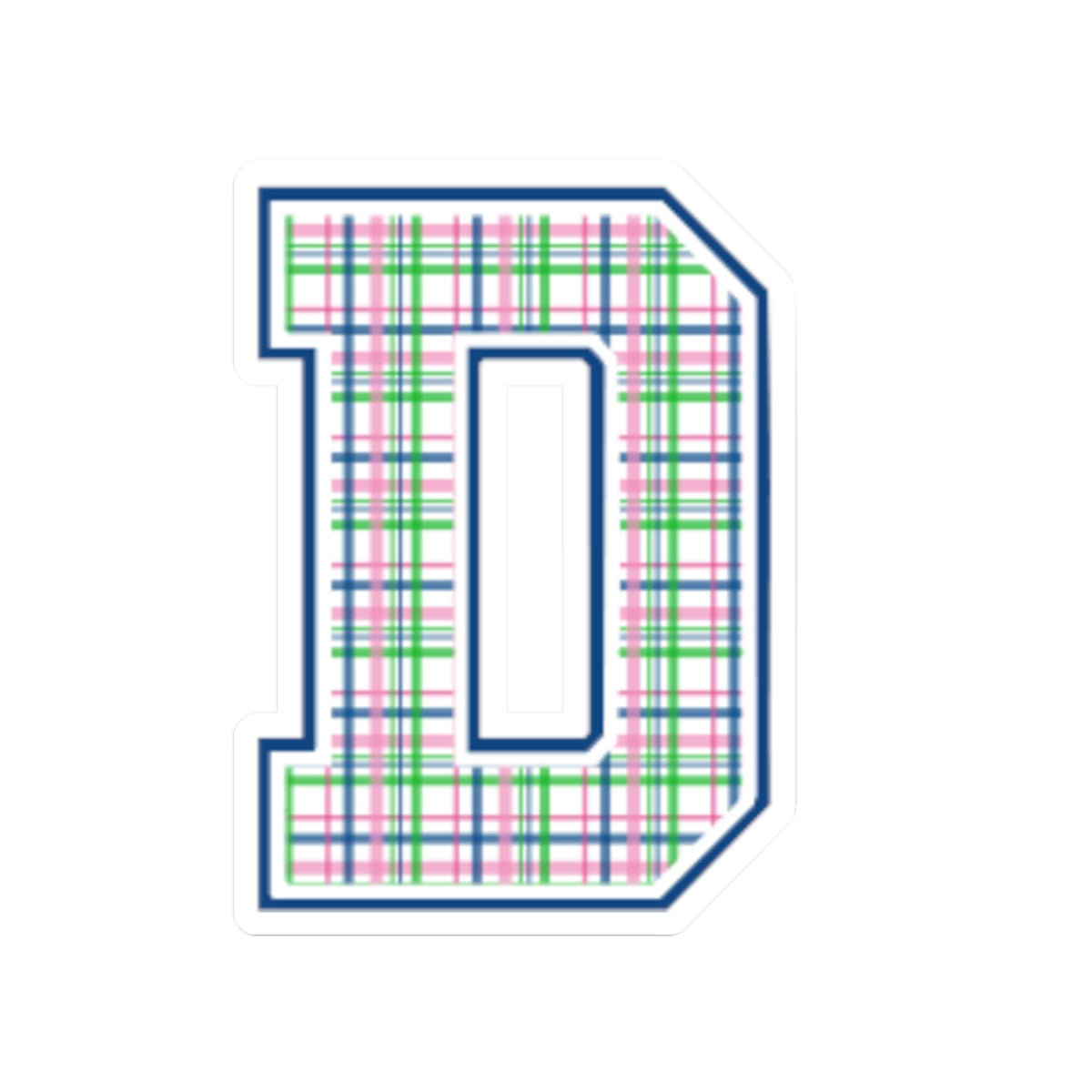Preppy Letter D Kiss Cut Sticker