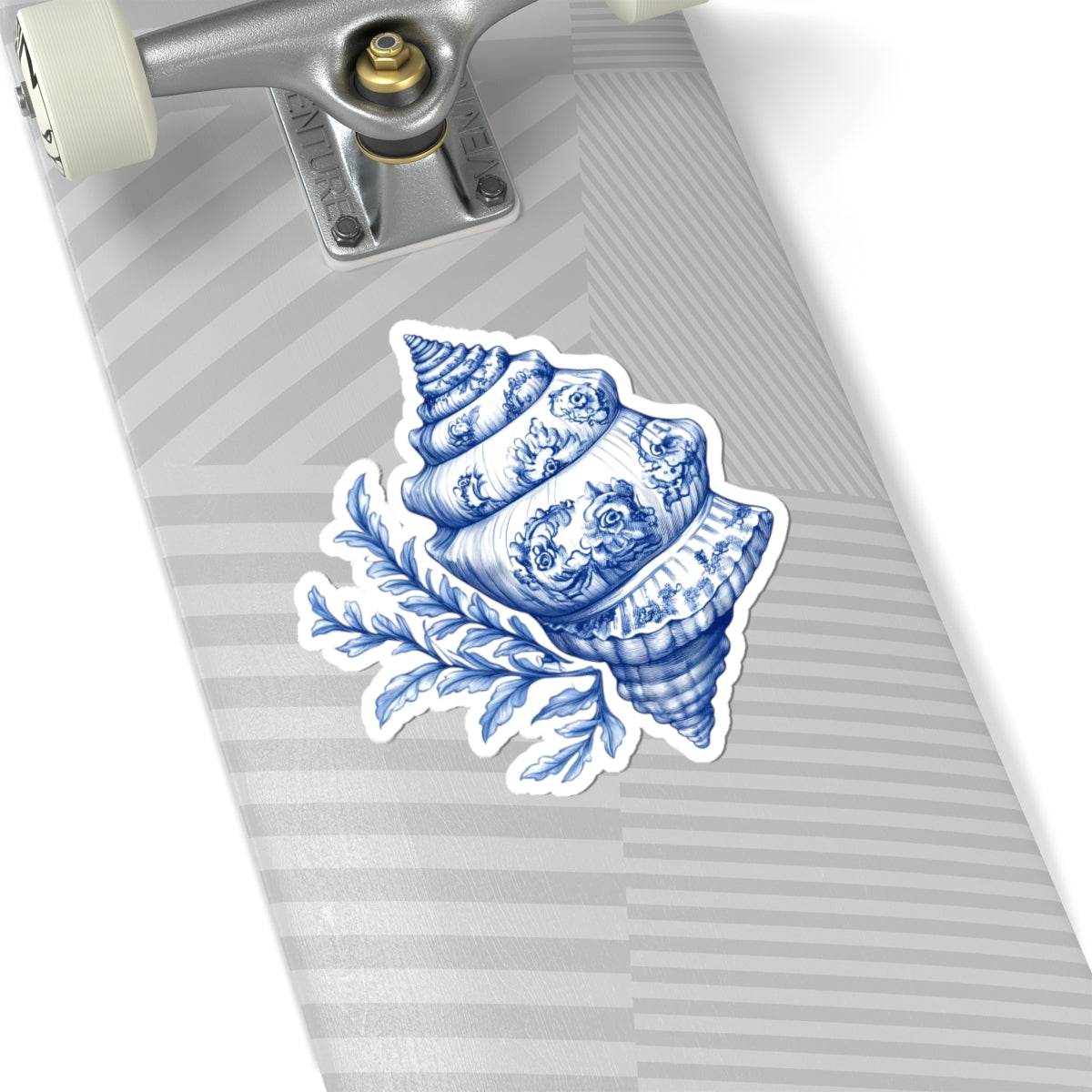Elegant Shell Kiss-Cut Stickers | Coastal Decor, Laptop Accessories, Gifts for Ocean Lovers, Beach House Decor