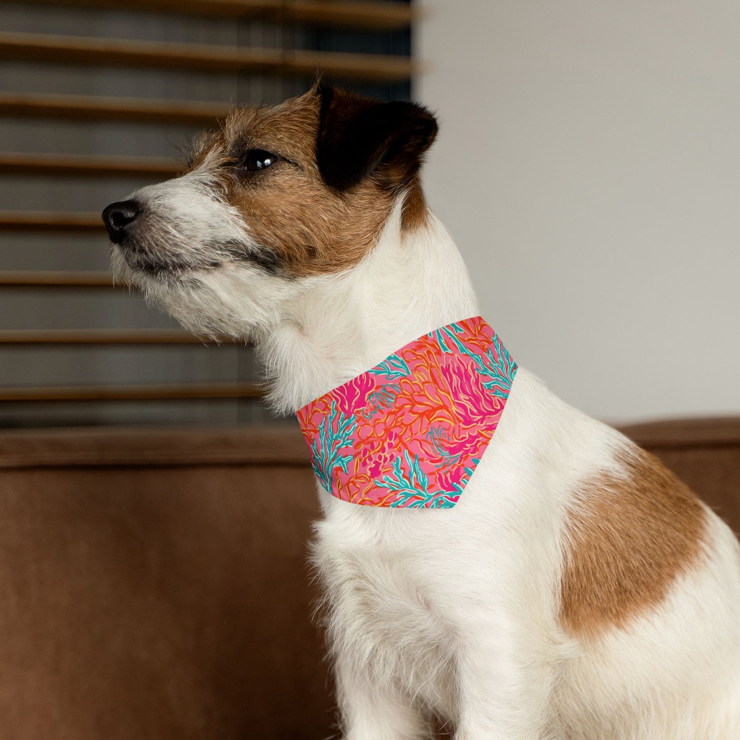 Coral Pet Bandana Collar