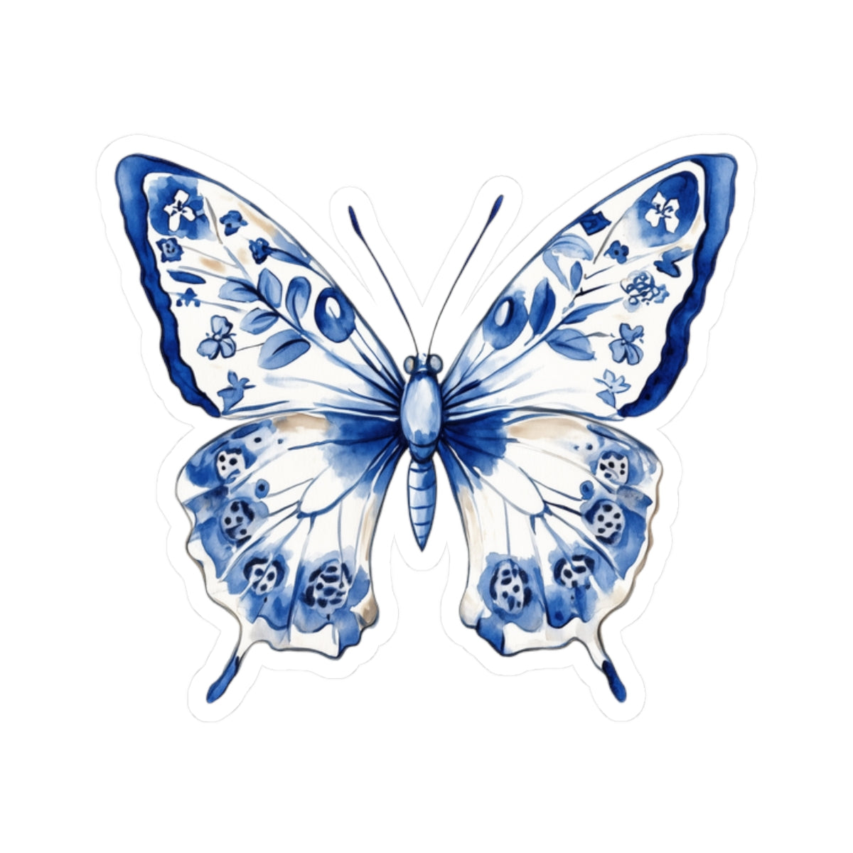 Elegant Blue Butterfly Kiss-Cut Stickers