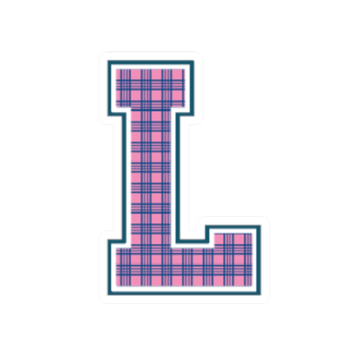 Preppy Letter L Kiss Cut Sticker