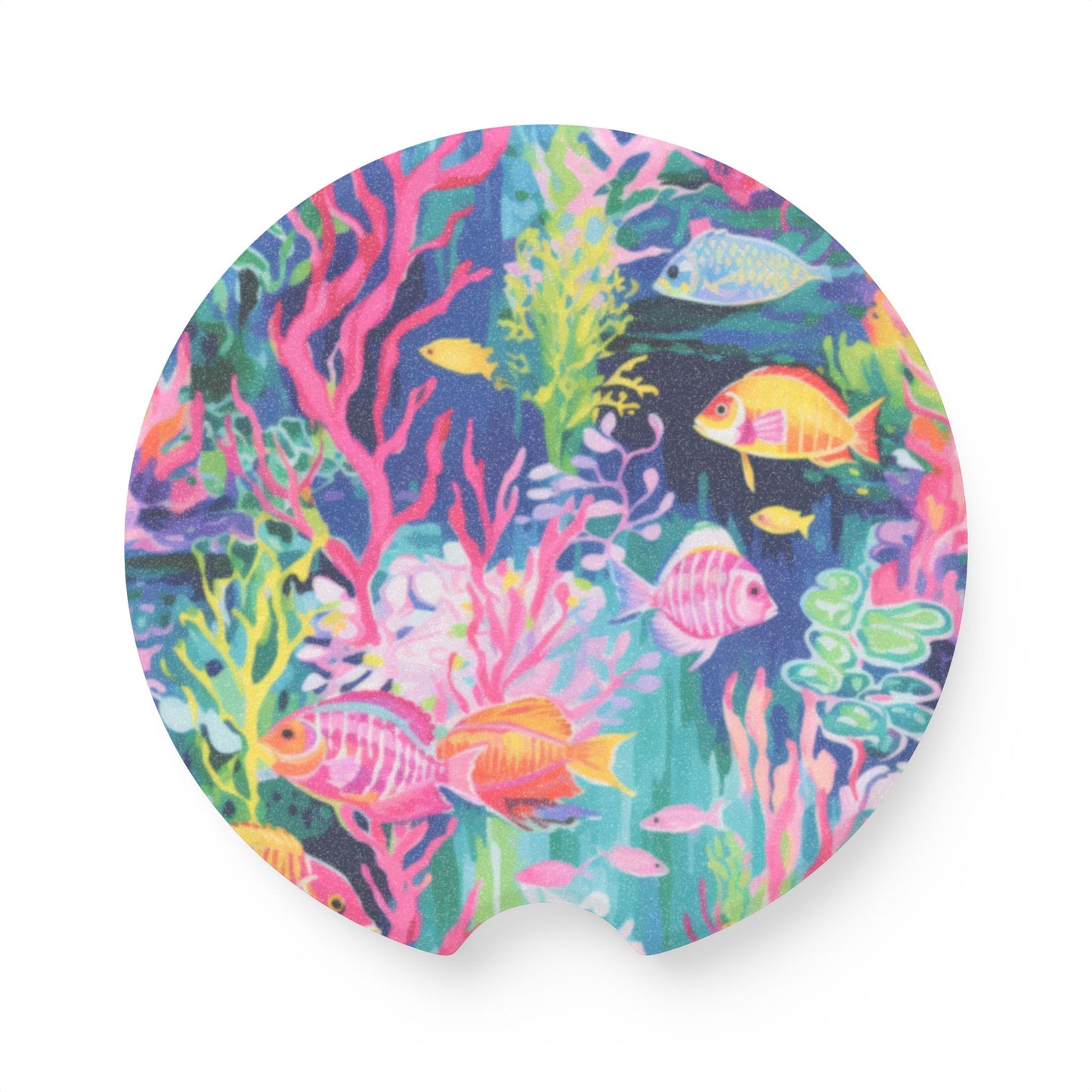 Watercolor Fish Soapstone Car Coaster