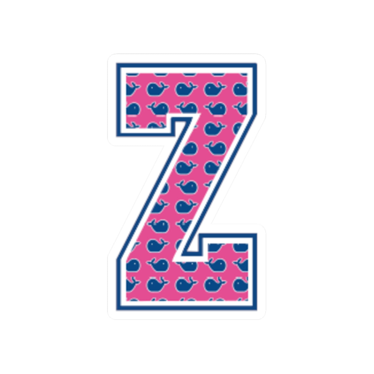 Preppy Letter Z Kiss Cut Sticker