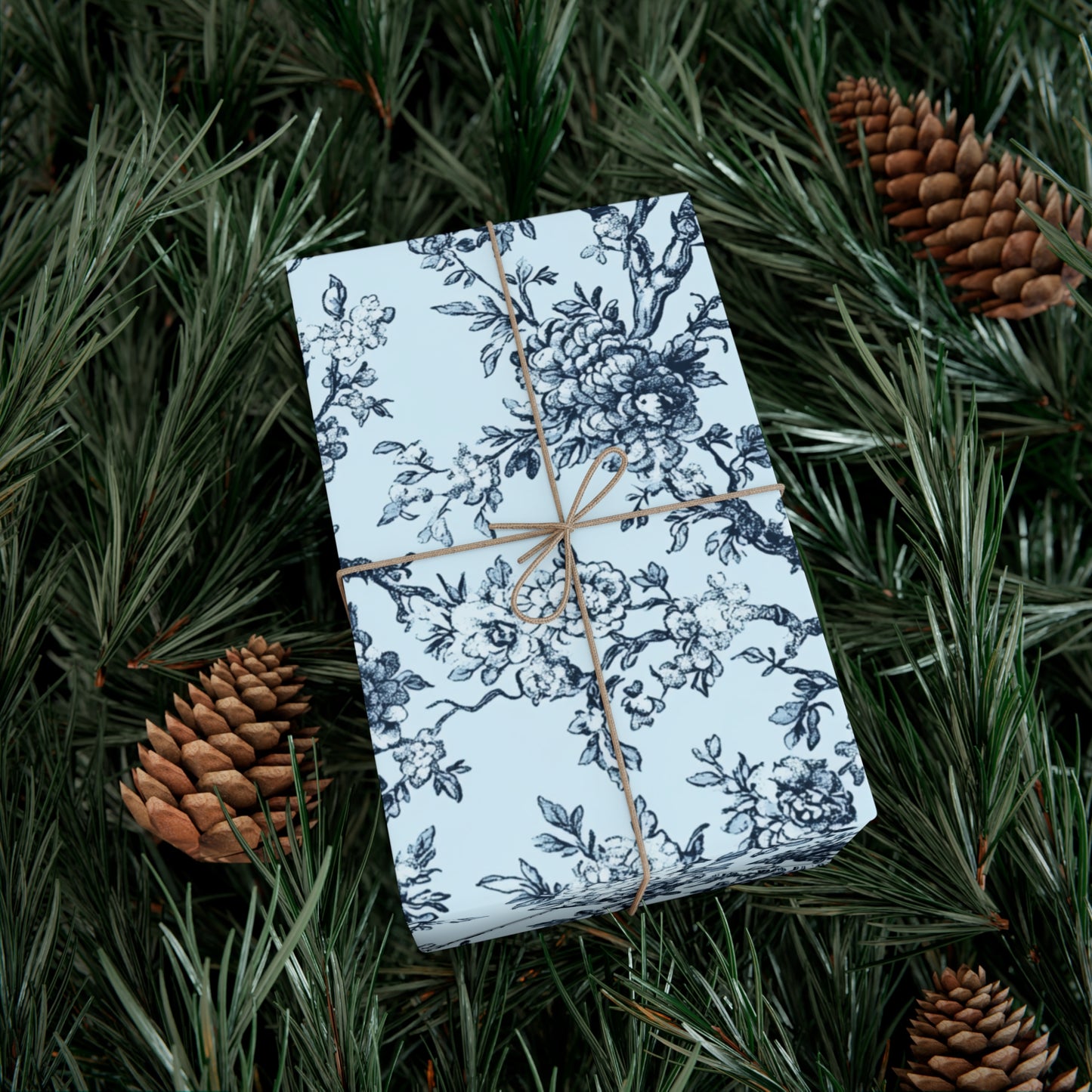 Blue Toile Gift Wrap