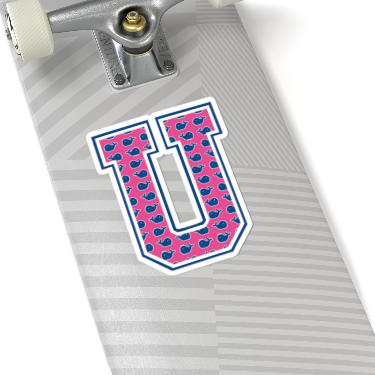 Preppy Letter U Kiss Cut Sticker