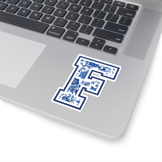Chinoiserie Letter F Kiss Cut Sticker