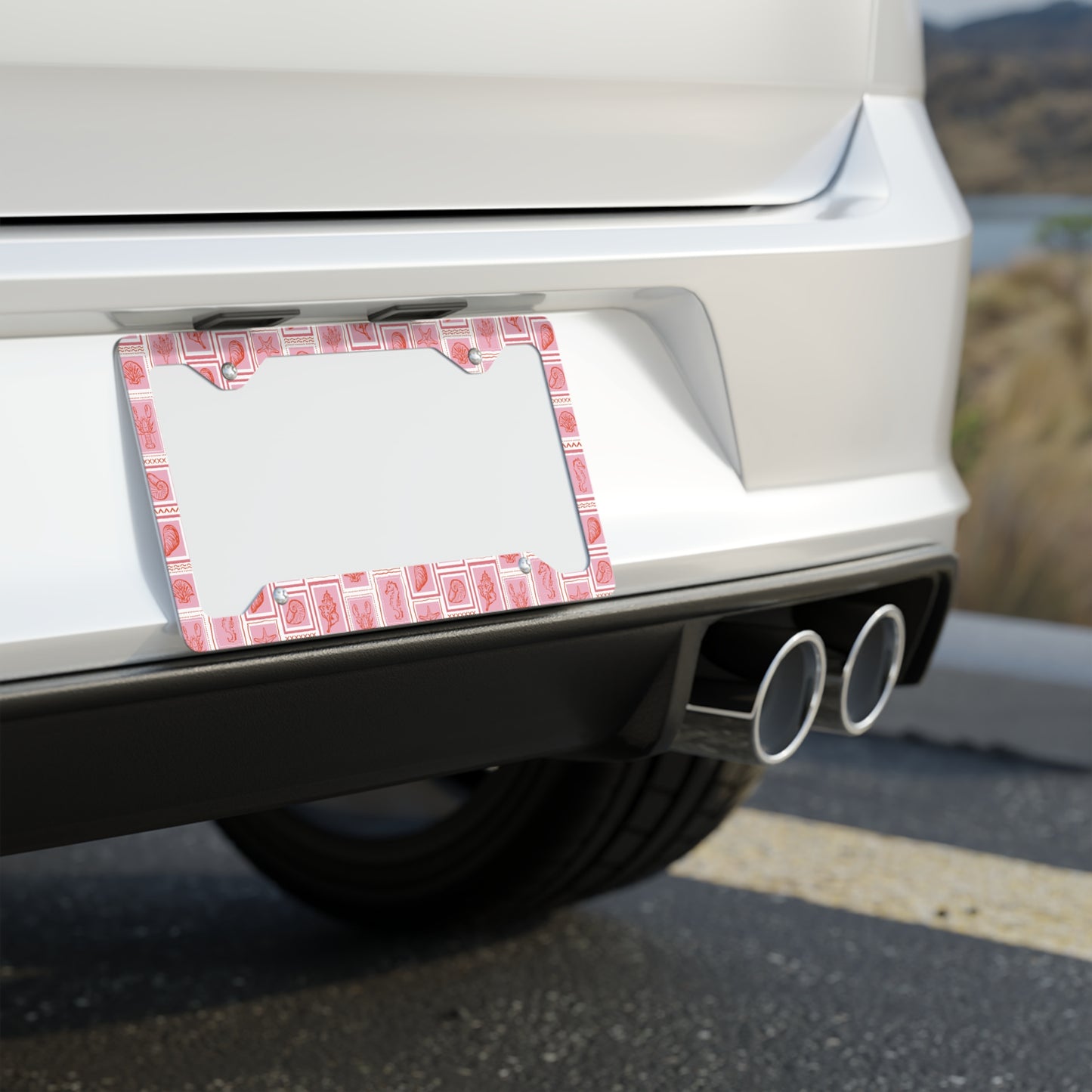 Marine Life Metal License Plate Frame