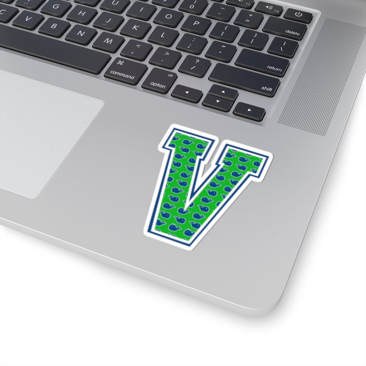 Preppy Letter V Kiss Cut Sticker
