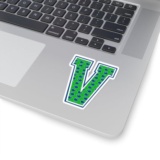 Preppy Letter V Kiss Cut Sticker