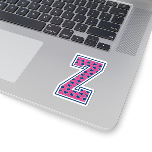 Preppy Letter Z Kiss Cut Sticker
