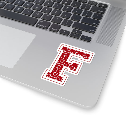 Equestrian Letter F Kiss Cut Sticker