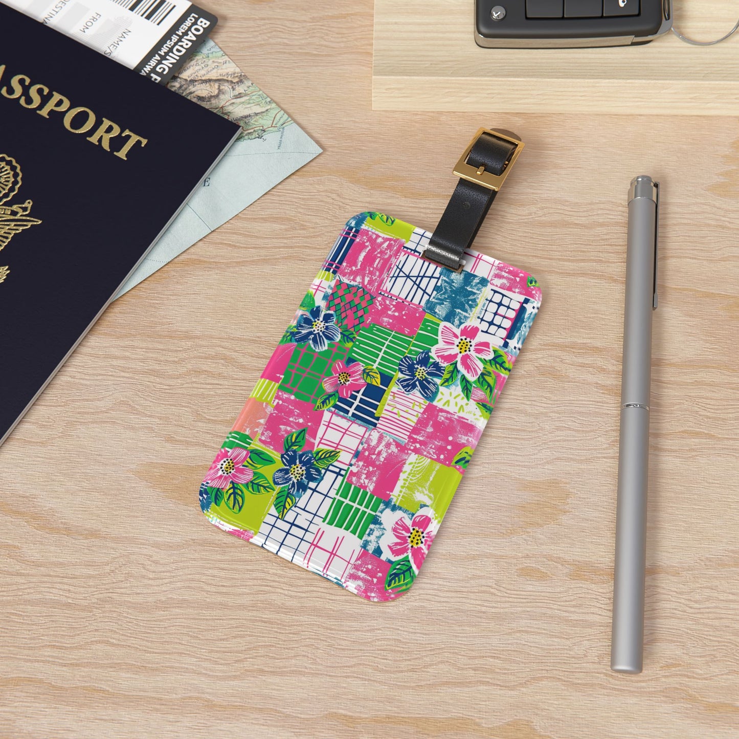 Tropical Madras Luggage Tag