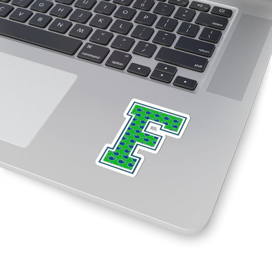 Preppy Letter F Kiss Cut Sticker