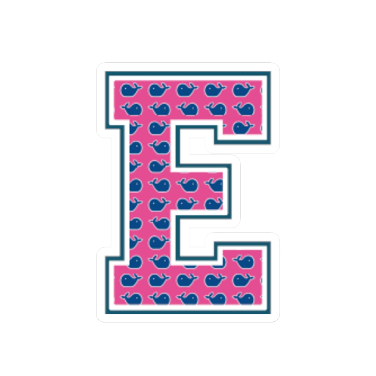 Preppy Letter E Kiss Cut Sticker