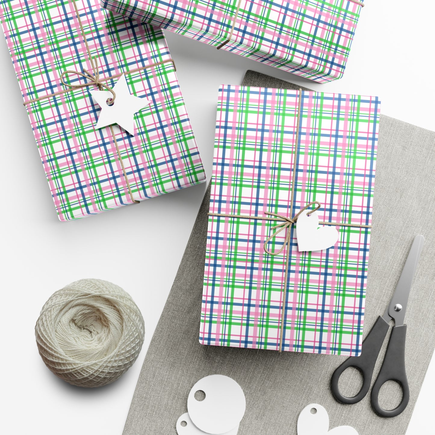 Pink Plaid Pattern Gift Wrap