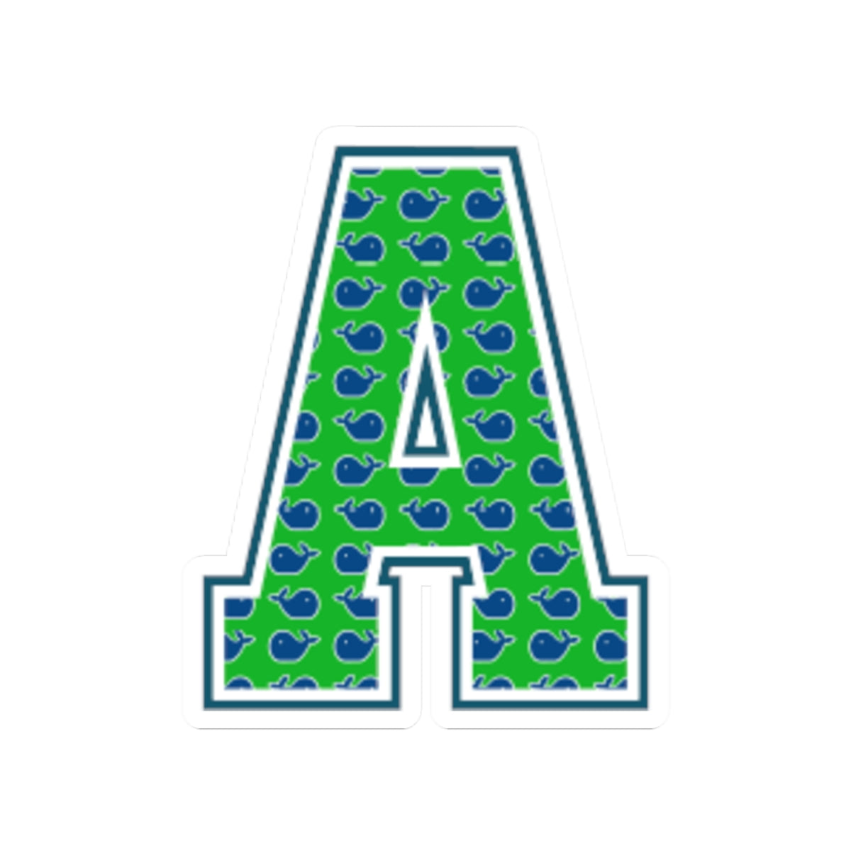 Preppy Letter A Kiss Cut Sticker