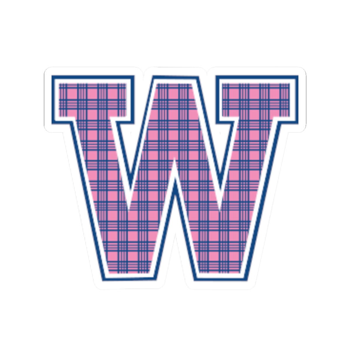 Preppy Letter W Kiss Cut Sticker