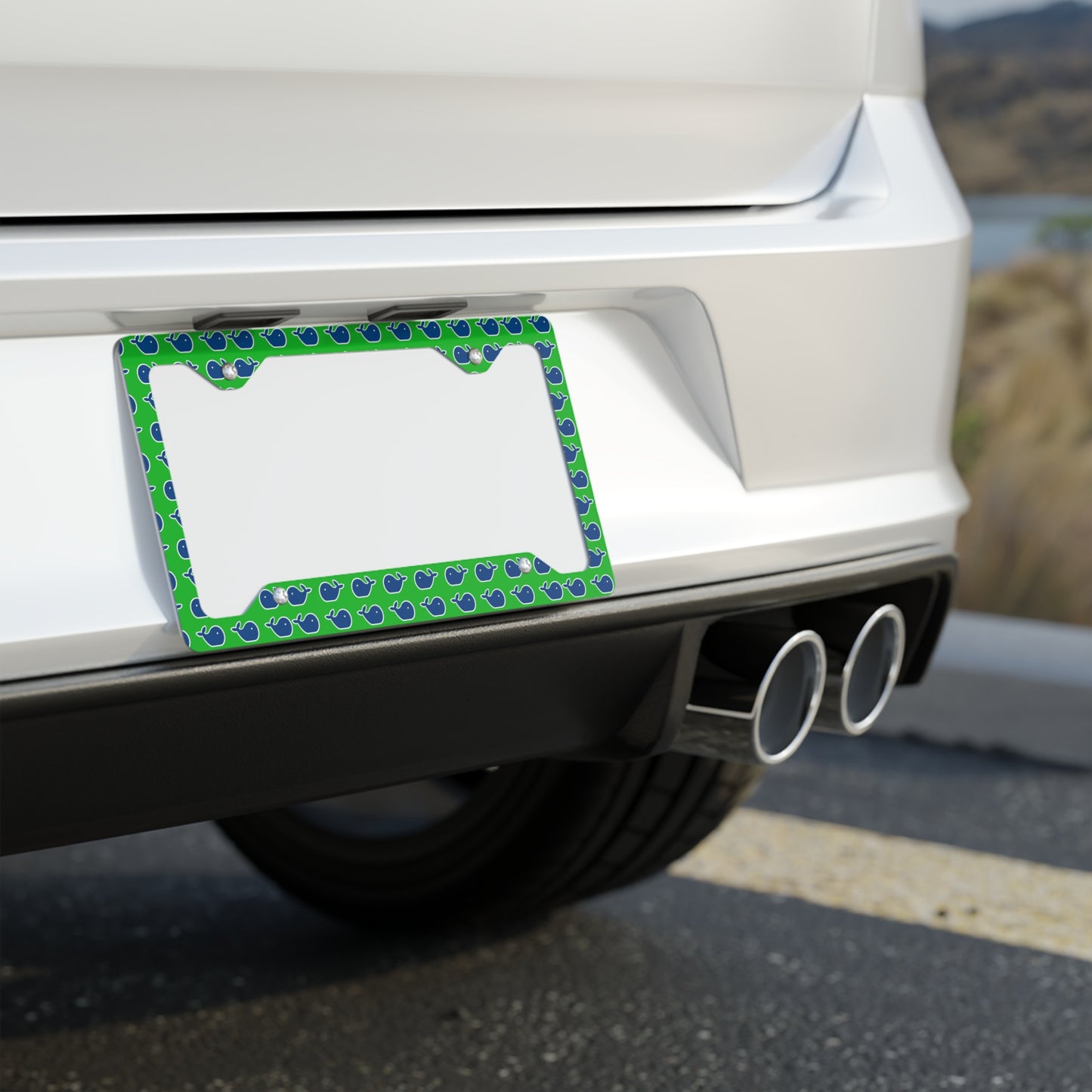 Whale Metal License Plate Frame