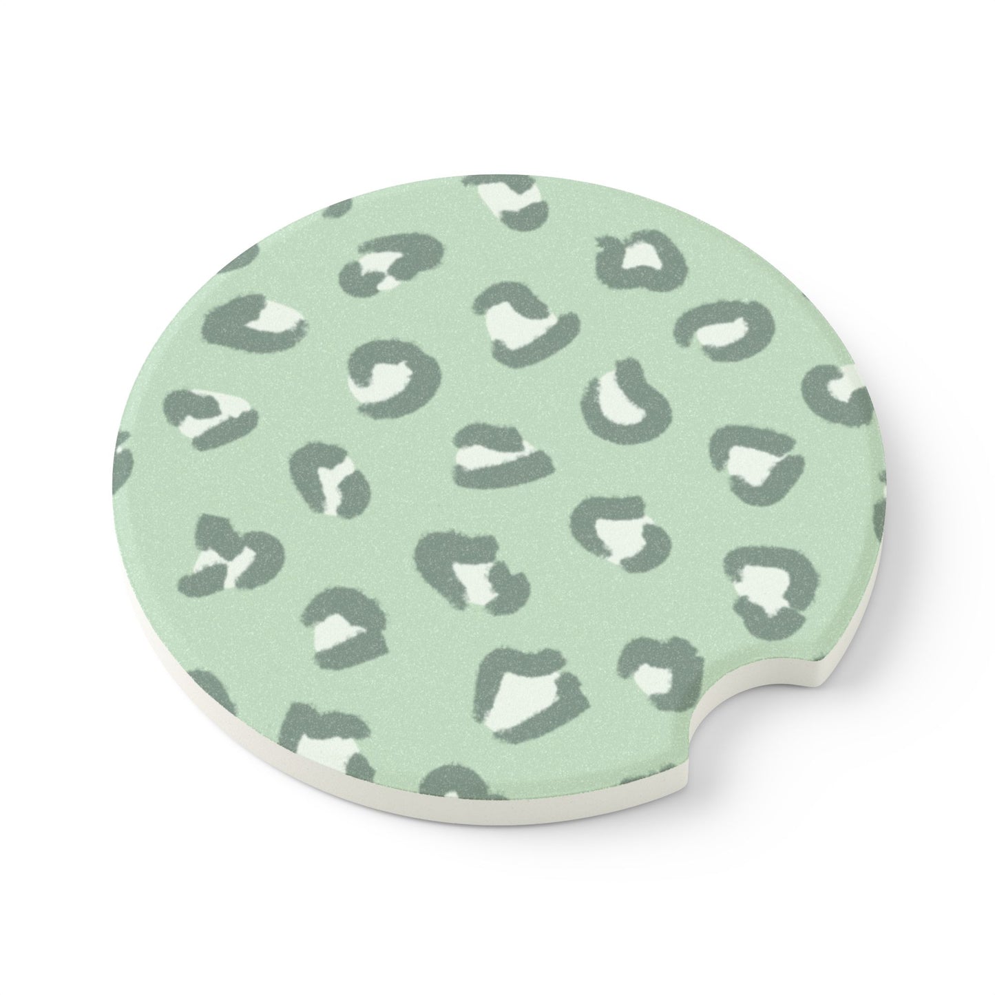 Pastel Leopard Soapstone Car Coaster