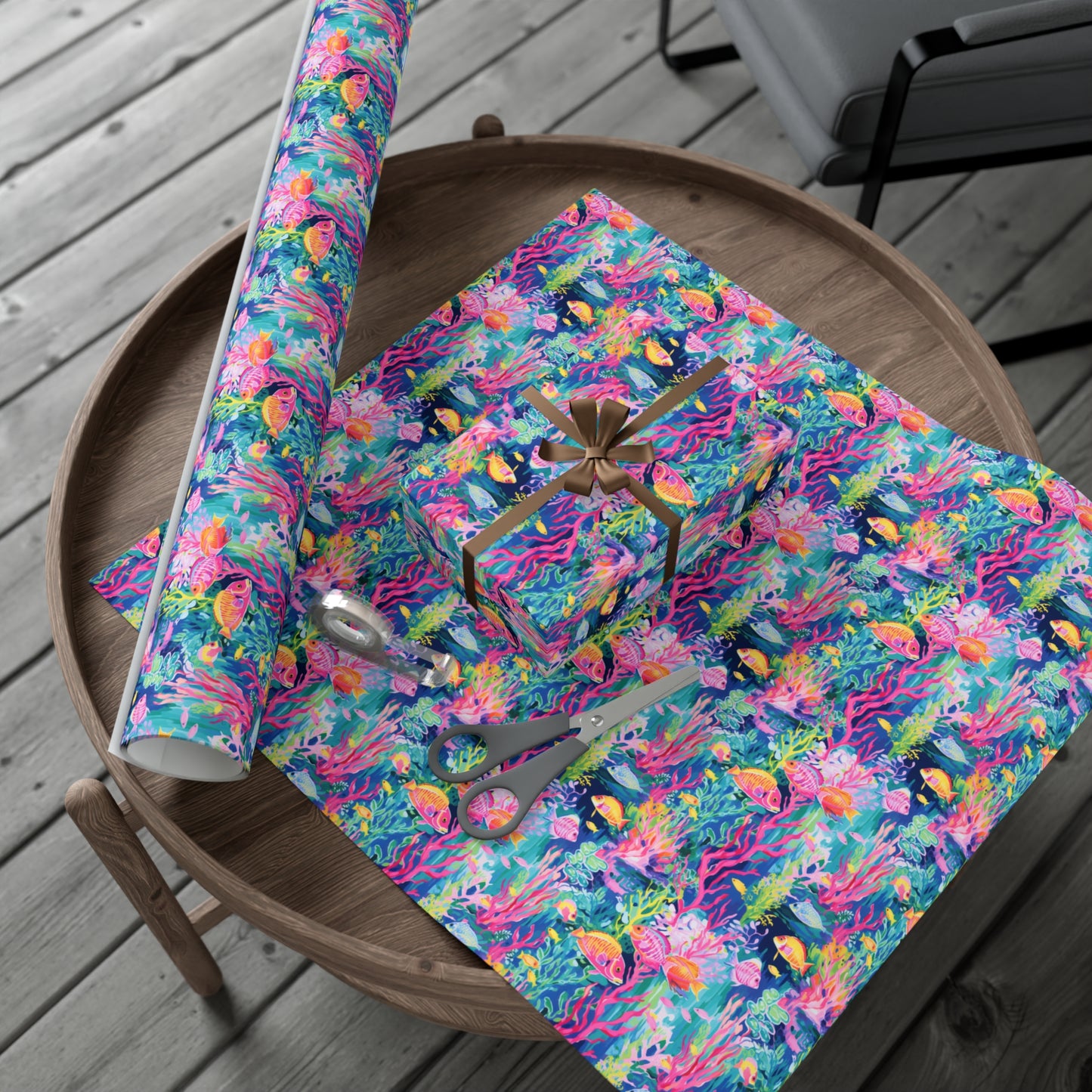 Watercolor Fish Pattern Gift Wrap