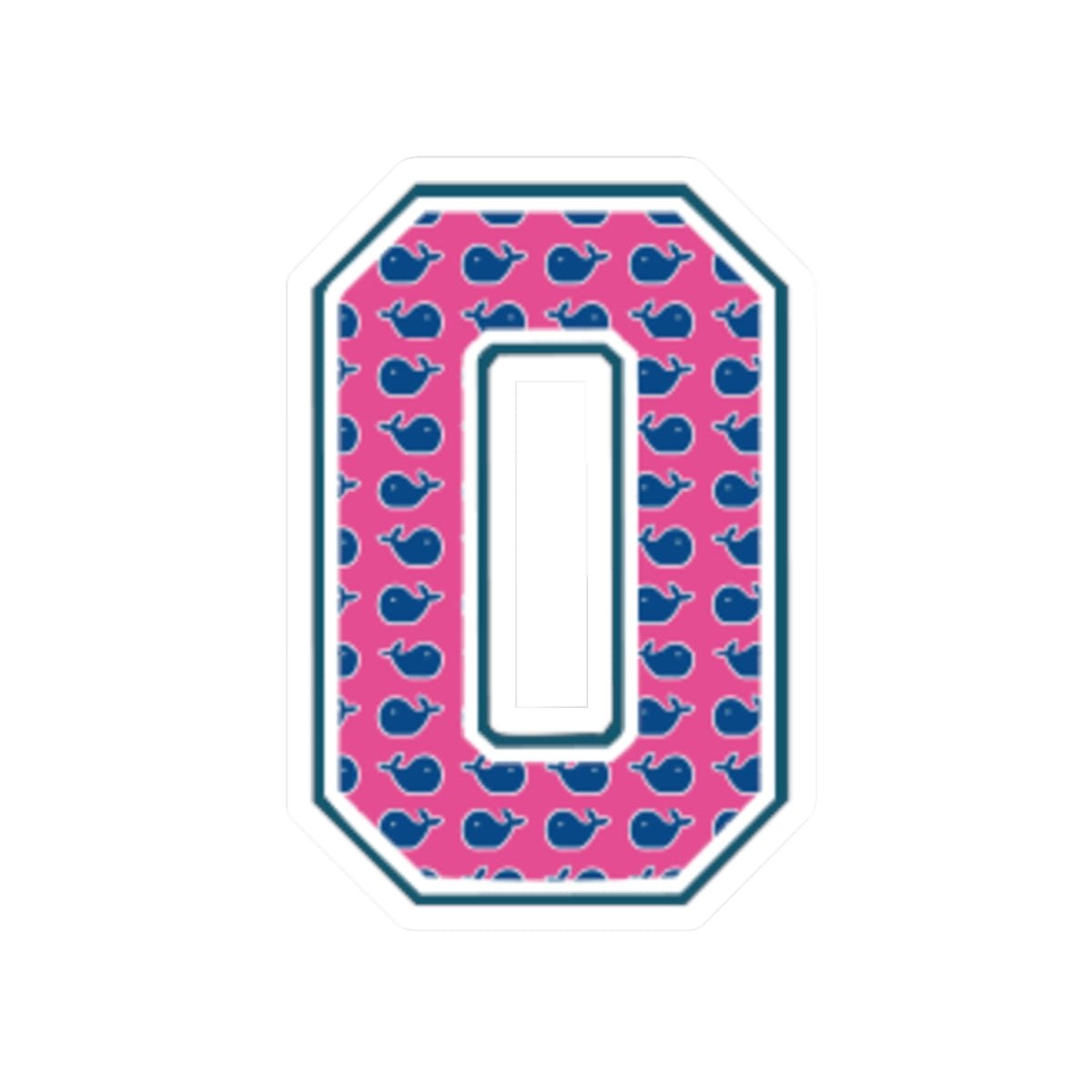 Preppy Letter O Kiss Cut Sticker