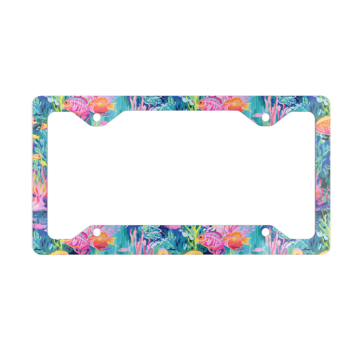 Watercolor Fish Metal License Plate Frame