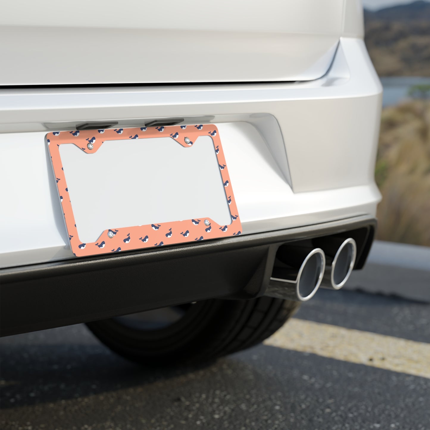 Whimsical Whales Metal License Plate Frame