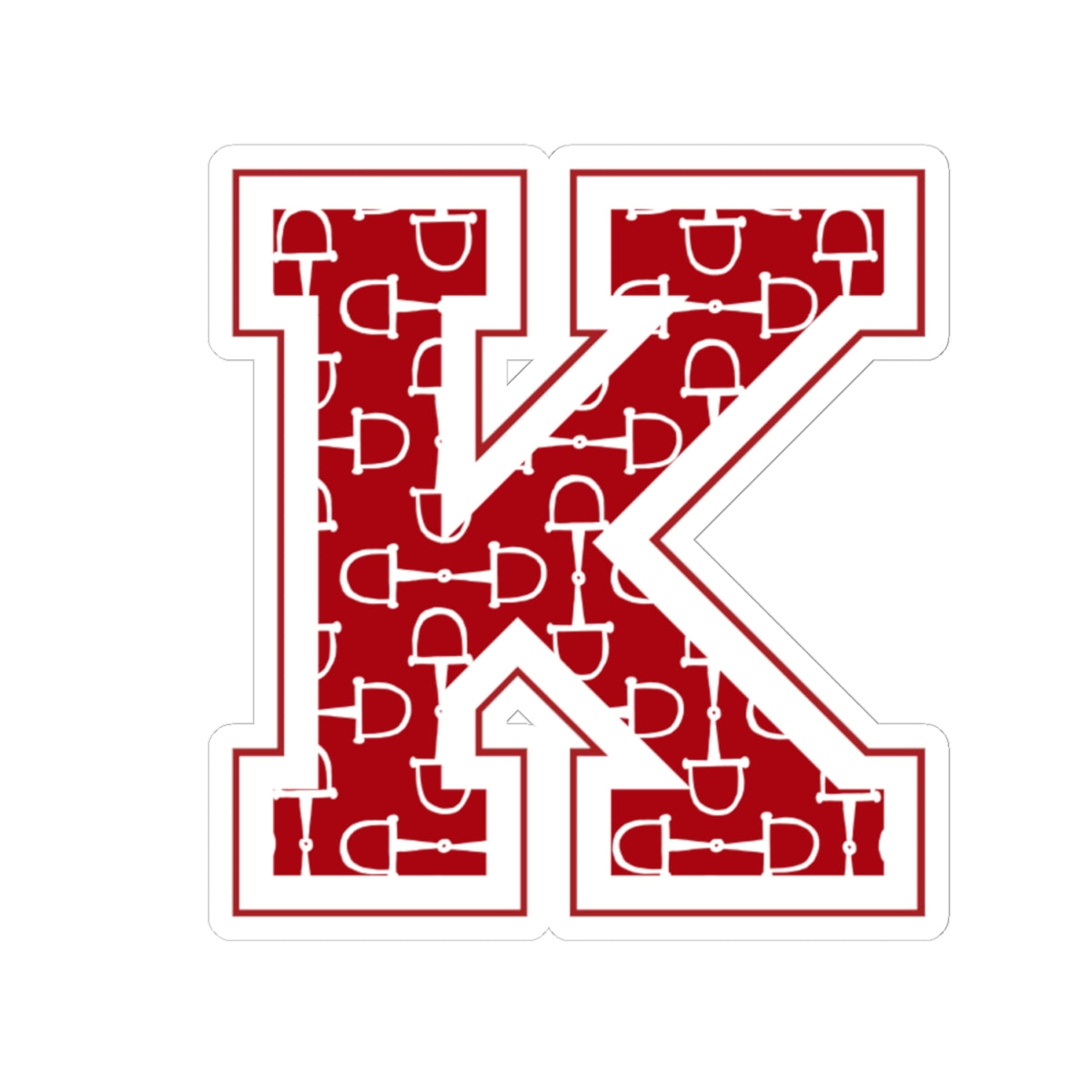 Equestrian Letter K Kiss Cut Sticker
